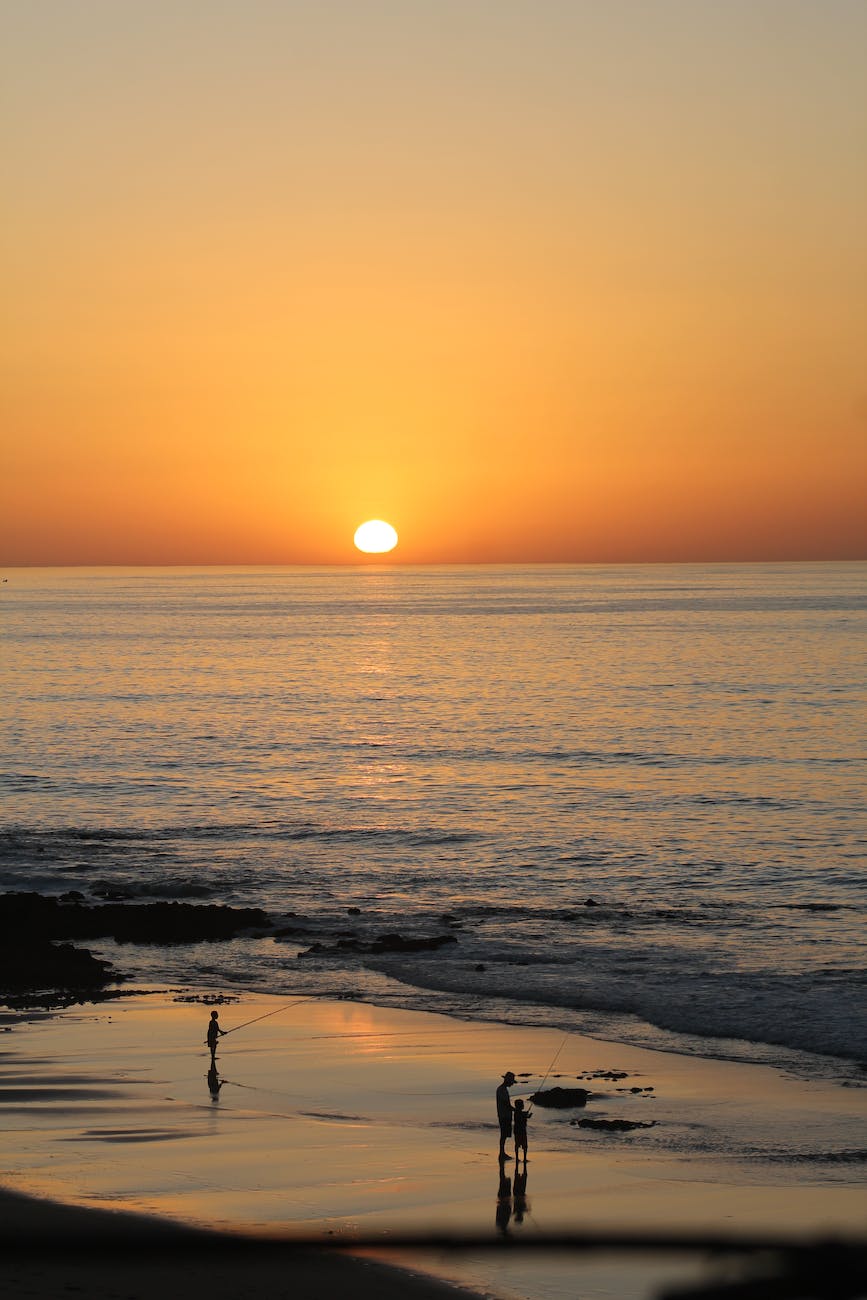 photo of a beach at sunset