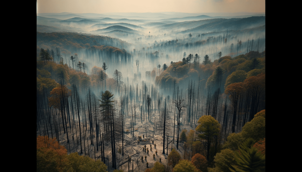 View of fires in central virginia