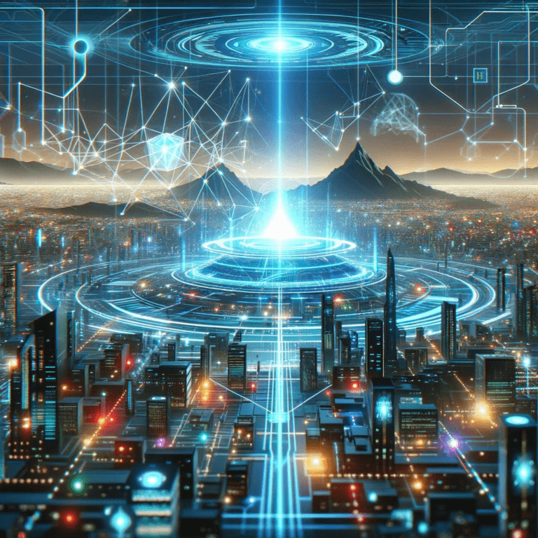 This image is a tron themed city