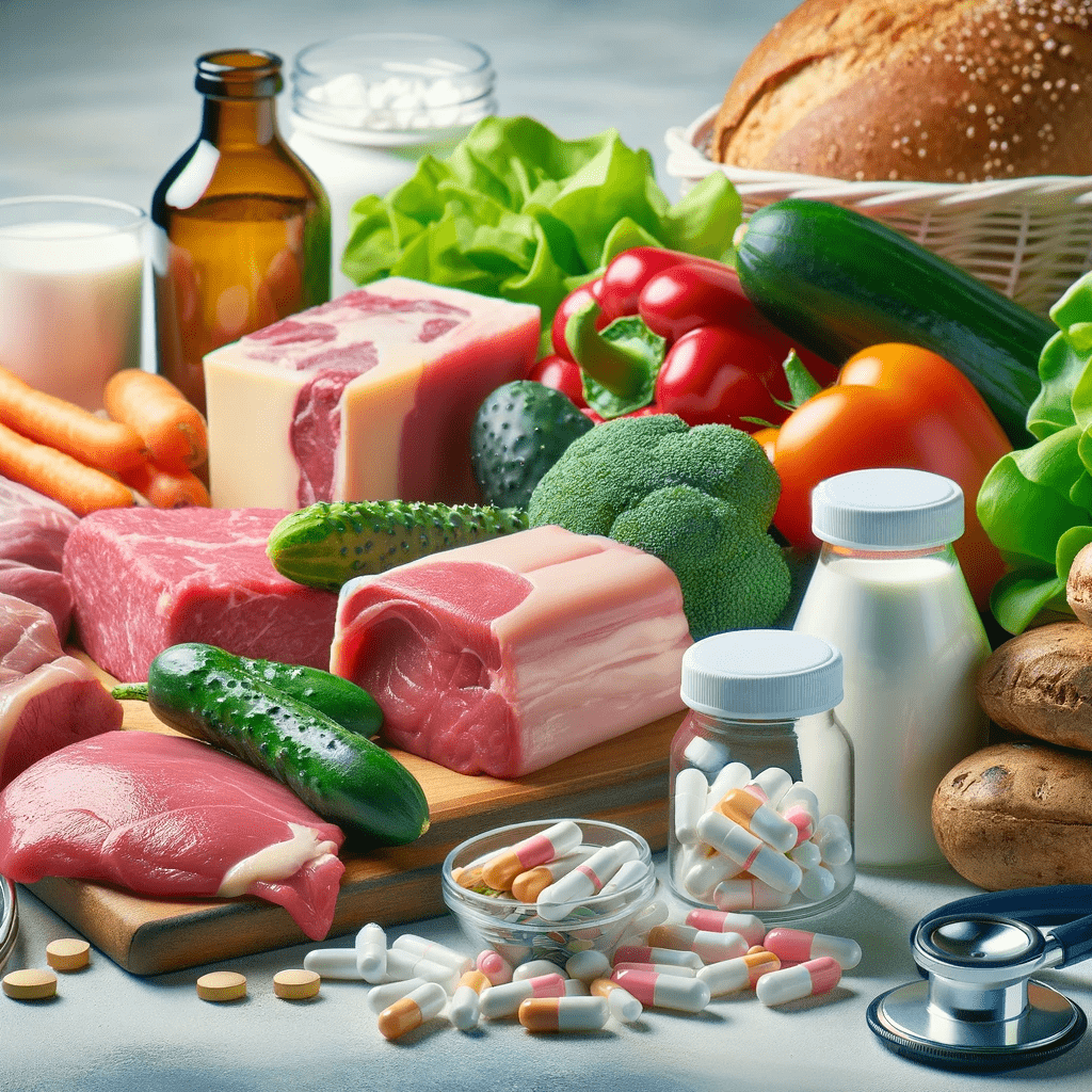 Antibiotics in food with pills