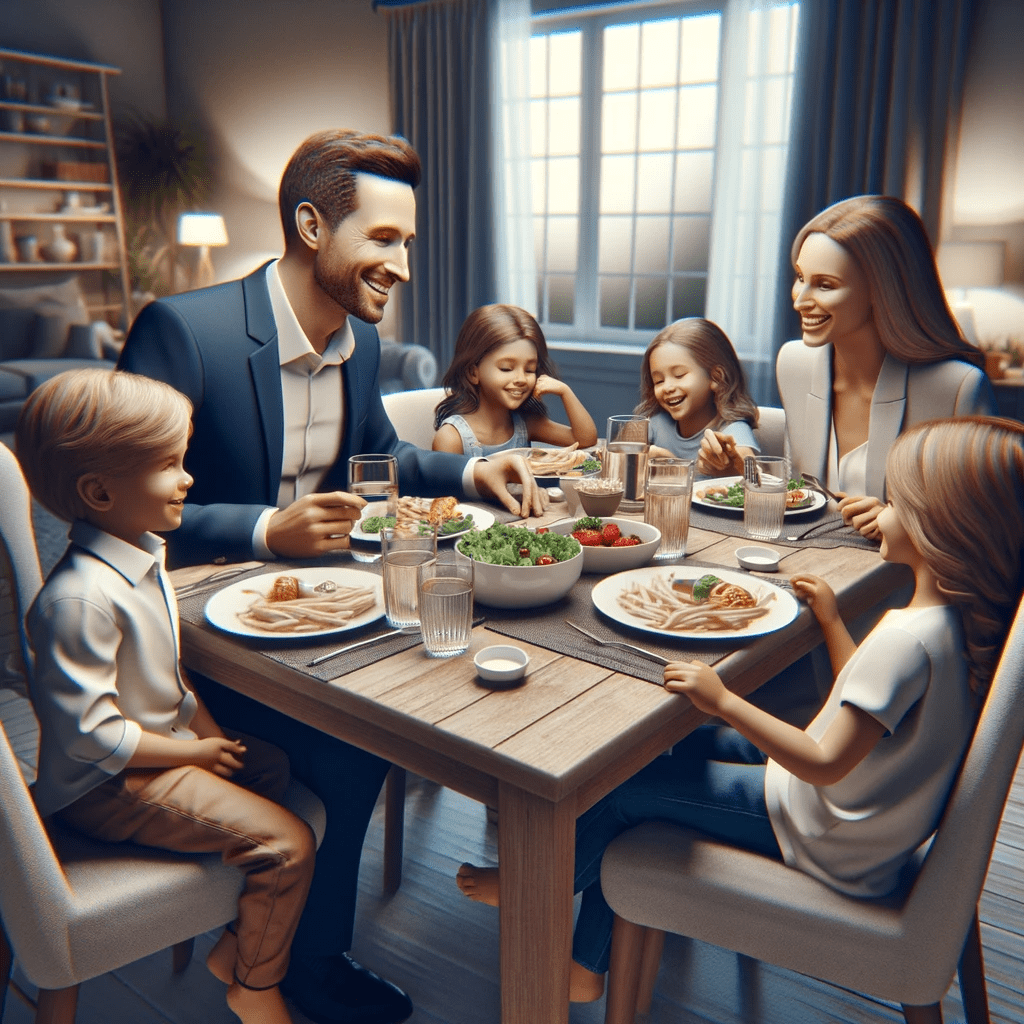 Happy Family at dinner table