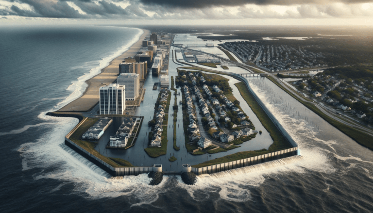 Norfolk rendering of flood wall in action