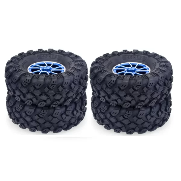 4Pcs 1.9" Rubber Tires & Metal Wheel Rims – 12mm Hex for 1/10 RC Rock Crawler SCX10 - Image 5