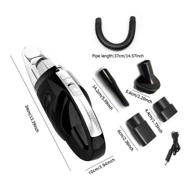 Portable Wet & Dry Car Vacuum Cleaner - Automatic with Attachments - Image 5