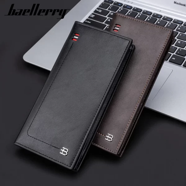 fashionable manufacturers premium designer slim luxury card money holder purse long leather men wallet for mens - Image 6