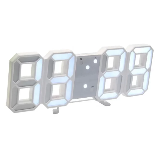 Modern Smart 3D LED Table & Wall Clock with Adjustable Brightness and Alarm - Image 6