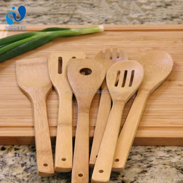 Factory Direct Supply Food Grade Wooden Kitchen Utensils Set Bamboo Shovel Bamboo Non-stick Spatula - Image 4