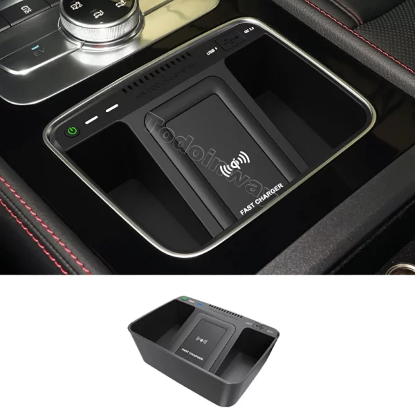 15W Car Wireless Charger Fast Charging Plate Storage Box Phone Holder for Byd Tang 2015-2019 Accessories - Image 4