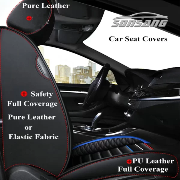 SONSANG Luxury Seats Covers Car Full Covering Leather Seats Cover Universal - Image 5