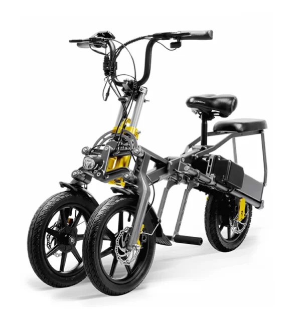 Lightweight Folding 3-Wheel Electric Bike with Dual 48V Batteries - 350W Motor - Image 5