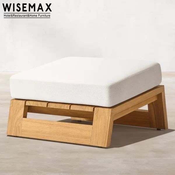 WISEMAX FURNITURE Outdoor Wood Accent Leisure Chair Ottoman - Image 5