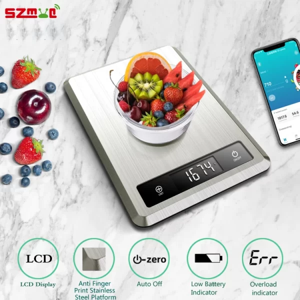 5kg Smart Kitchen Scale - Nutrition Tracking, Bluetooth App - Image 3