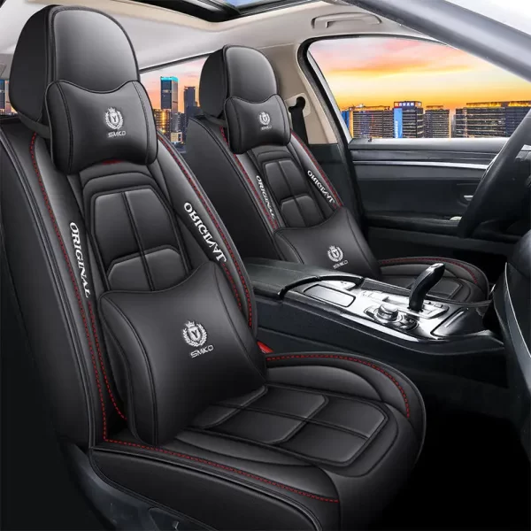 Wholesale Luxury Waterproof Leather Car Seat Cover Full Set Universal Car Seat Covers - Image 2