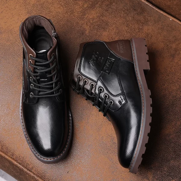 sh12298a Fashion Leather Men Work Boots 2023 High Quality Classic Men Martin Boots Outdoor Shoes Winter - Image 4