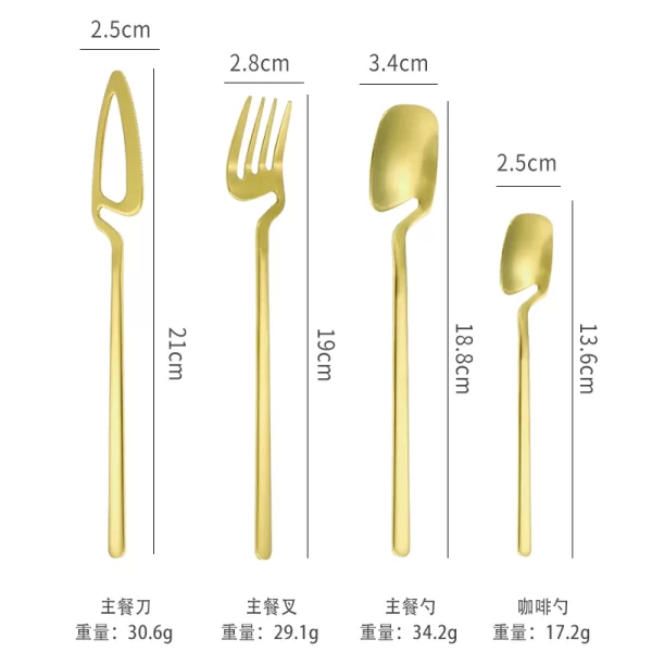 Wholesale 304 stainless steel tableware knife, fork and spoon set personality creative hanging wall cup coffee spoon - Image 3