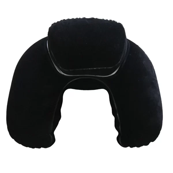 Hot Sale eco-friendly  portable PVC Inflatable U - shaped  press Flocking Pillow  for travel - Image 5