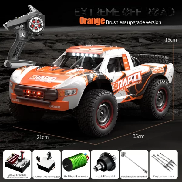 4WD RC Off-Road Truck – 2.4G Remote Control, Brushless, 50km/h Racing Car - Image 2