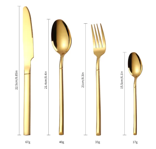 Wholesale Customized Logo Stainless Steel Cutlery Set Luxury Reusable Flatware Dinner Knife Fork Spoon Set