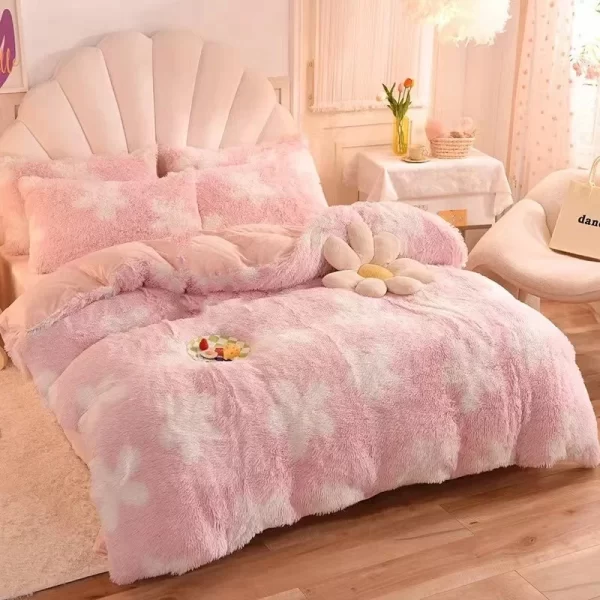 Hot Sale Designer Comforter Sets Luxury 4 Pieces Thick Protective Warm Winter Coral Velvet Bed Sheet Winter Bed Sheets Bedding - Image 4