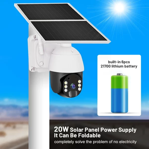 4G SIM Card 1080P HD Solar Panel Outdoor CCTV Camera with Two-Way Audio & Intrusion Alarm