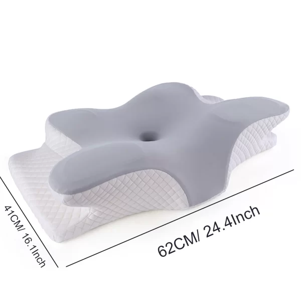 Stocked Ergonomic Pain Relief Butterfly Shape Memory Foam Neck Support Bed Odorless Ergonomic Contour Memory Foam Pillow - Image 3