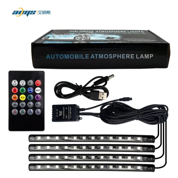 Interior Car LED Strip Lights with App Control, Remote, and Music Sync - 5V RGB Underglow