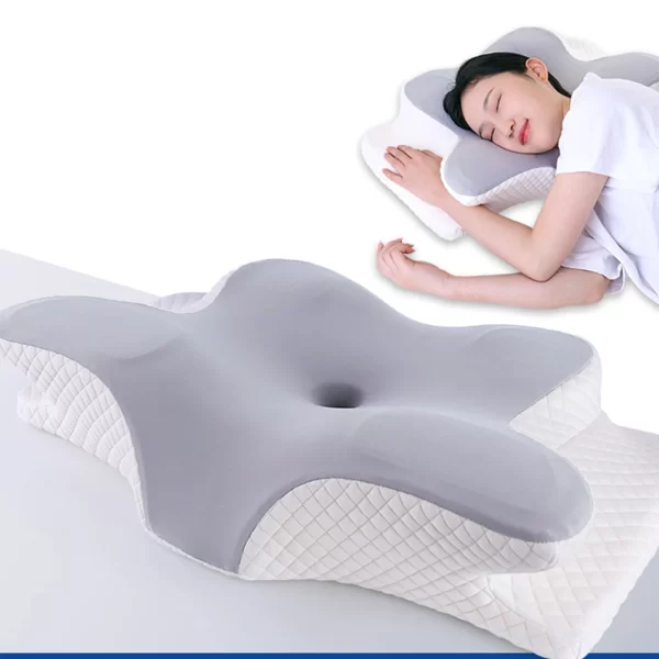 Stocked Ergonomic Pain Relief Butterfly Shape Memory Foam Neck Support Bed Odorless Ergonomic Contour Memory Foam Pillow