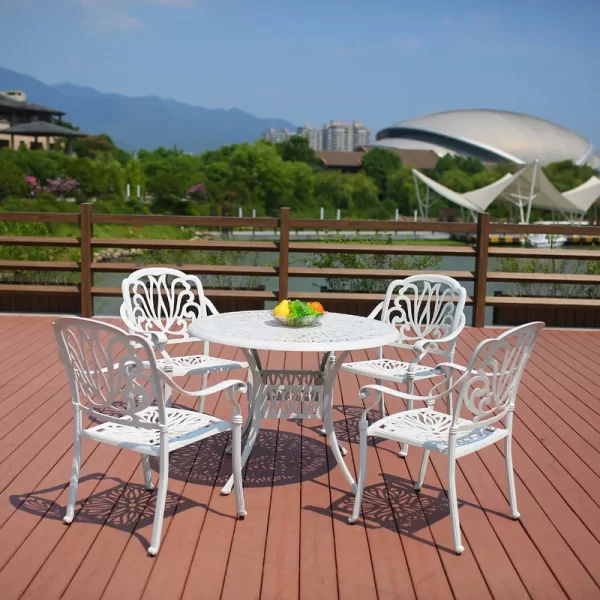 Outdoor Furniture Patio Sets Wrought Iron Aluminum  Table and Chairs - Image 6