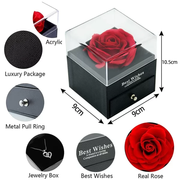 Mothers day gift 2023 eternal acrylic rose jewelry box