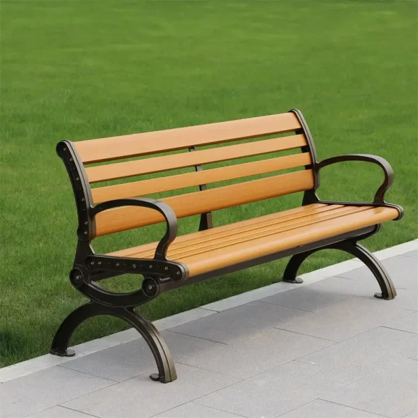 Metal Wooden Benches Seating Outdoor Park Patio Garden Furniture