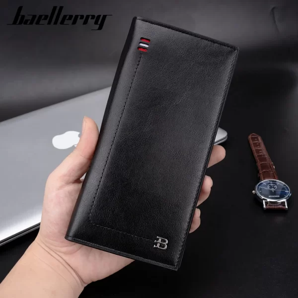 fashionable manufacturers premium designer slim luxury card money holder purse long leather men wallet for mens - Image 2