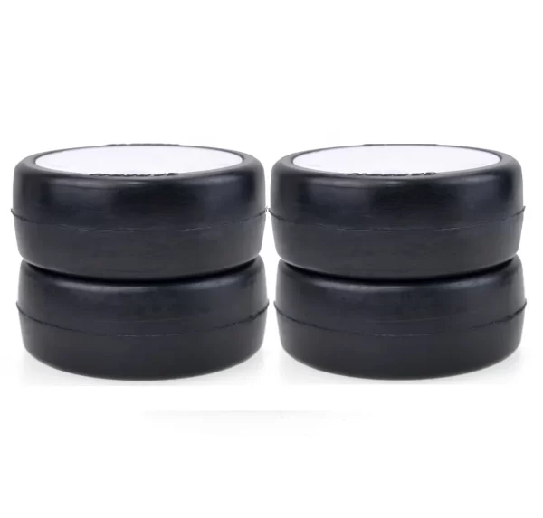 4Pcs 1/10 Scale Rubber Tires with White 12mm Hex Wheels for RC Drift and On-Road Cars - Image 2