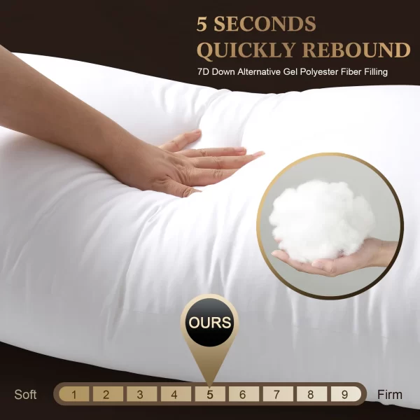 SHERWOOD Body Pillow 20 x 54 Inch 100% Cotton Super Plush Down Alternative Soft Long Body Pillow Bed Pillow for Sleeping - Image 3