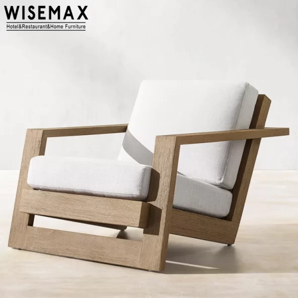 WISEMAX FURNITURE Outdoor Wood Accent Leisure Chair Ottoman