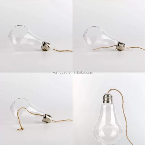 Hanging Light Bulb Shape Glass Vase Flower Plant Pot Container Planter Terrarium Home Decoration - Image 4