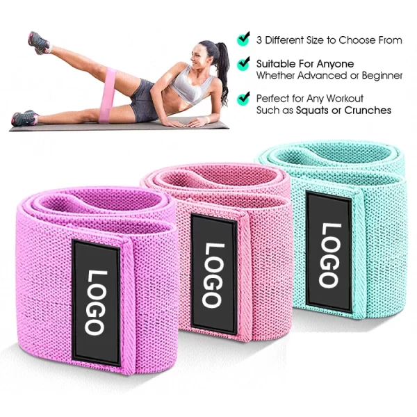 Factory Price Cotton Latex Fitness Body Building Band One Set Hip Resistance Bands