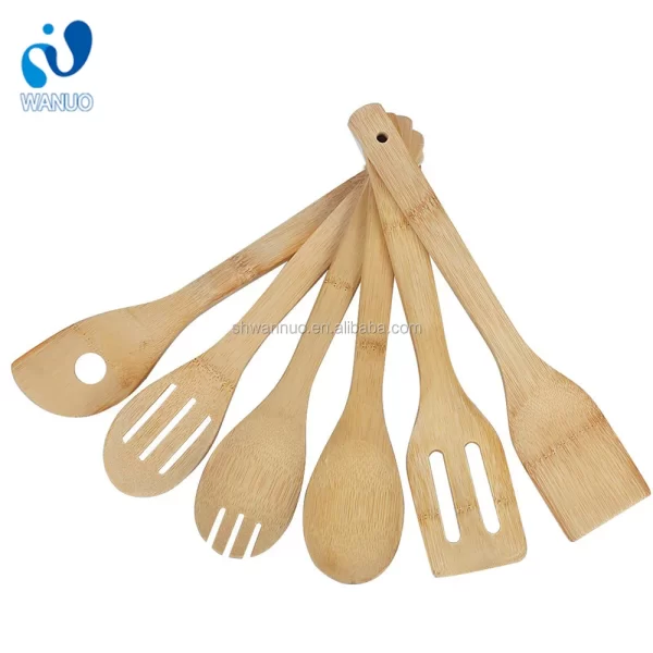 Factory Direct Supply Food Grade Wooden Kitchen Utensils Set Bamboo Shovel Bamboo Non-stick Spatula - Image 2