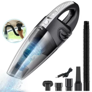 Portable Wet & Dry Car Vacuum Cleaner - Automatic with Attachments