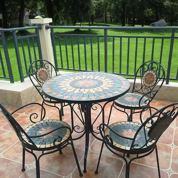 European Style Outdoor Furniture Three-Piece Dining Table Set Patio Furniture