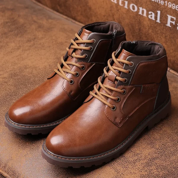 sh12298a Fashion Leather Men Work Boots 2023 High Quality Classic Men Martin Boots Outdoor Shoes Winter - Image 5