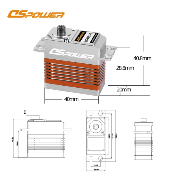 Waterproof 20KG Digital Servo with Metal Gears and Aluminum Case for Robotics