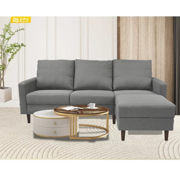 Convertible Sectional Sofa Reversible Chaise L-Shaped 3-seat Sofa Couch