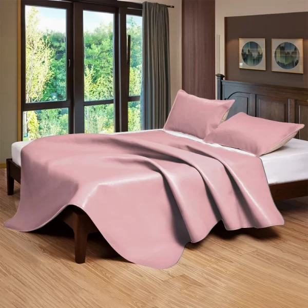 Luxury Solid Color Natural Cowhide Leather Bed Sheets Summer Sleep Mat Adults Sleeping Mat - Image 3