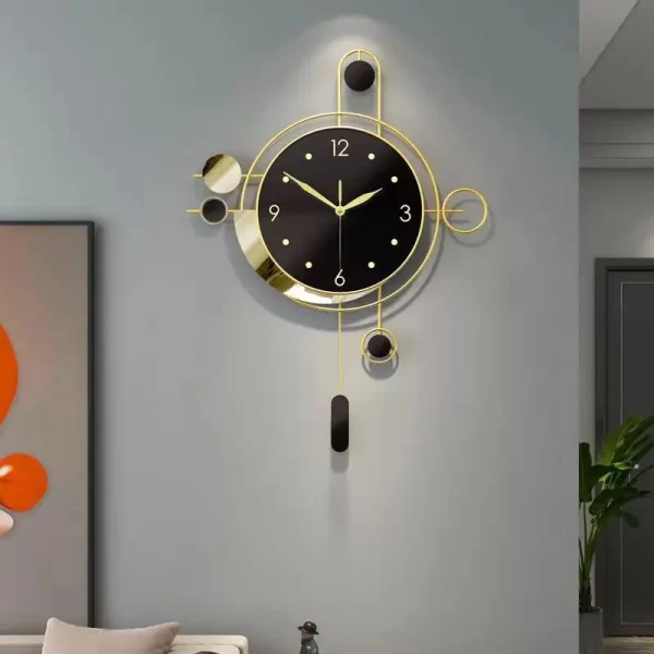 50*68 Large Dropshipping Products 2024 Modern Pendulum Luxury Wall Hanging Clock Decorative Wall Watch Clock Home House Decor - Image 2