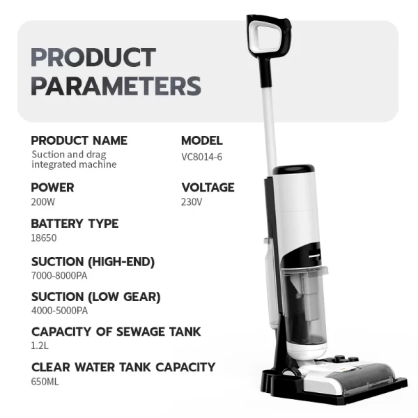 16000Pa Cordless Wet & Dry Vacuum Cleaner – Steam Washer, Rechargeable, Handheld - Image 5