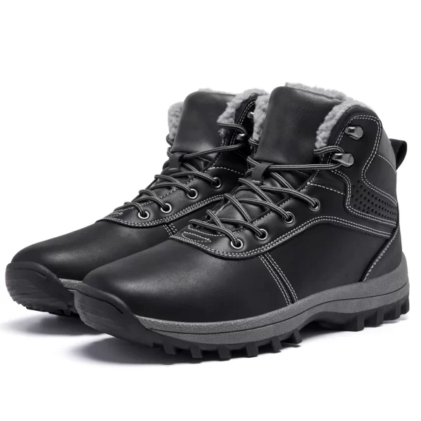 Men’s High-Cut Winter Hiking Boots – Plush Fleece, Waterproof, Microfiber Leather - Image 2