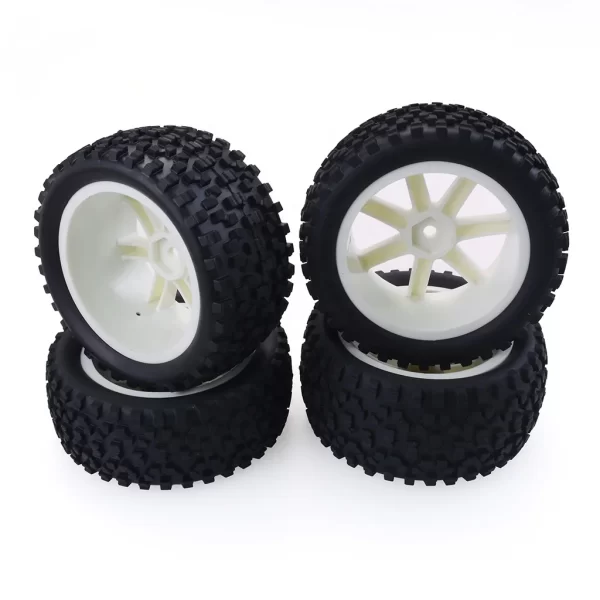 4Pcs Black Pentagram Wheel Rims with High Grip Rubber Tires for 1/10 RC Off-Road Buggy - Image 5