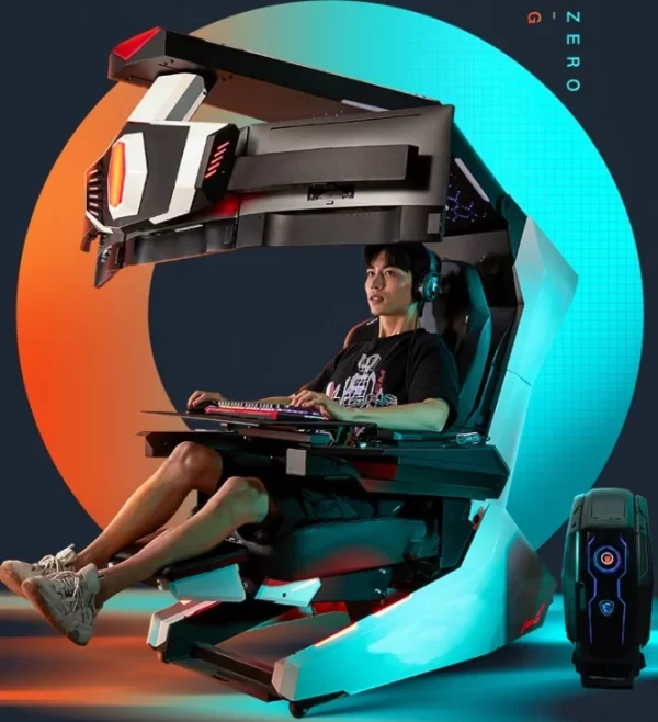 Imperator Works R1Pro Luxury Recline zero Gravity Speaker Massage RGB Gaming COCKPIT Triple Monitor Tilting Rig VR Workstation - Image 5