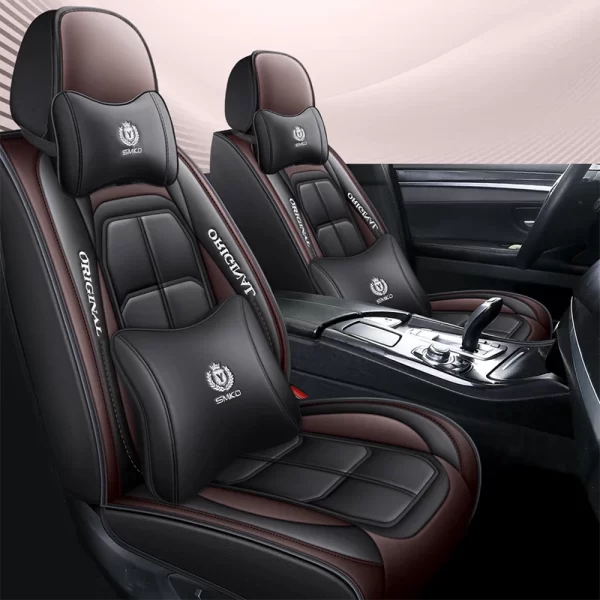 Wholesale Luxury Waterproof Leather Car Seat Cover Full Set Universal Car Seat Covers - Image 3