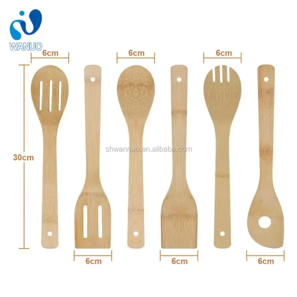 Factory Direct Supply Food Grade Wooden Kitchen Utensils Set Bamboo Shovel Bamboo Non-stick Spatula - Image 3